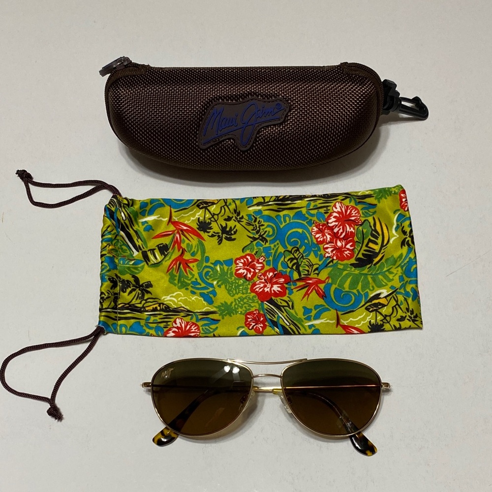 Maui Jim Baby Beach Women's Aviator Sunglasses with Floral Hawaiian Pouch